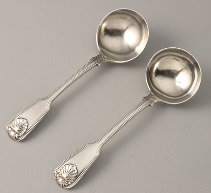Indian Colonial Silver Sauce Ladles (Pair) - Hamilton & Co, Calcutta